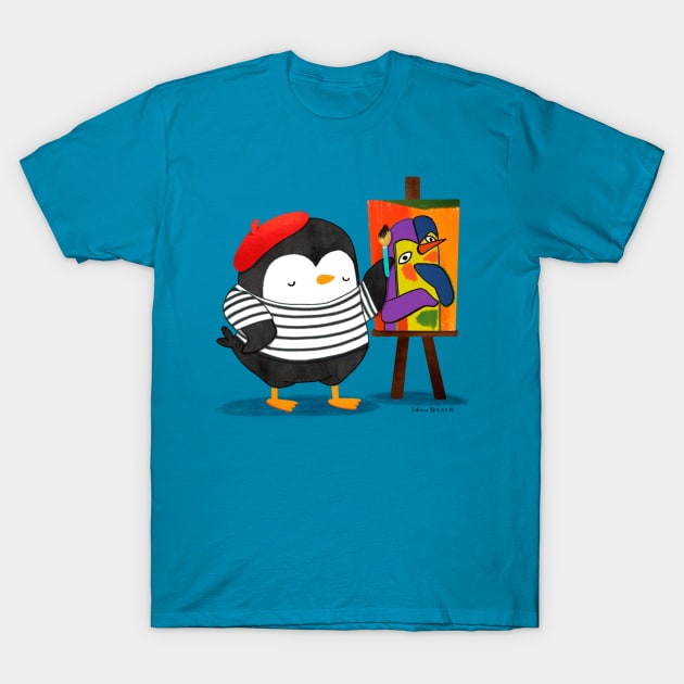 Pablo Penguinasso T-Shirt by thepenguinsfamily